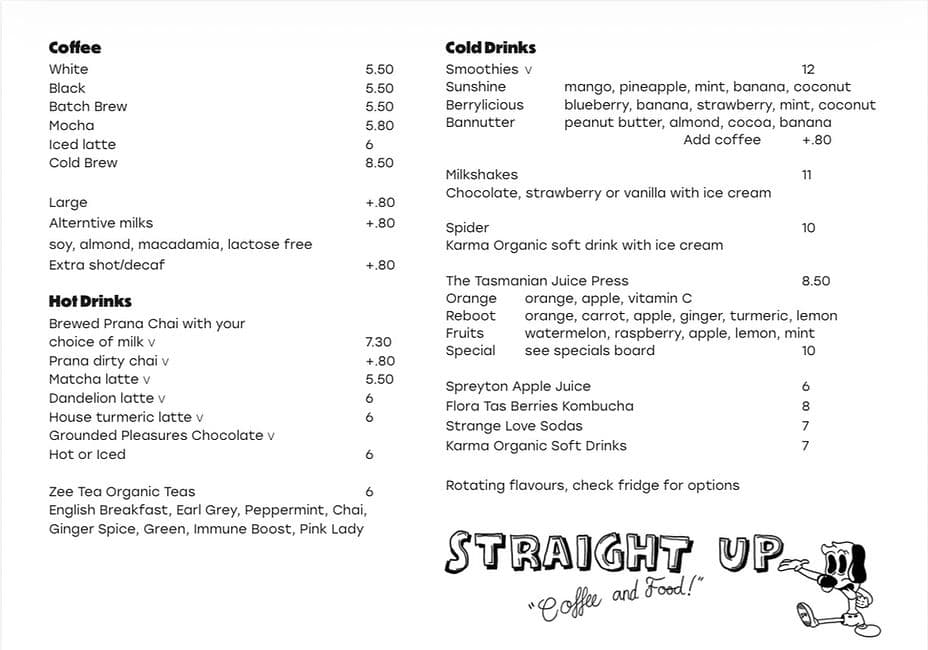 Straight Up Coffee and Food